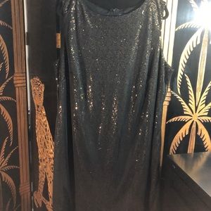 Black and Copper Sequined Dress-Size 22W